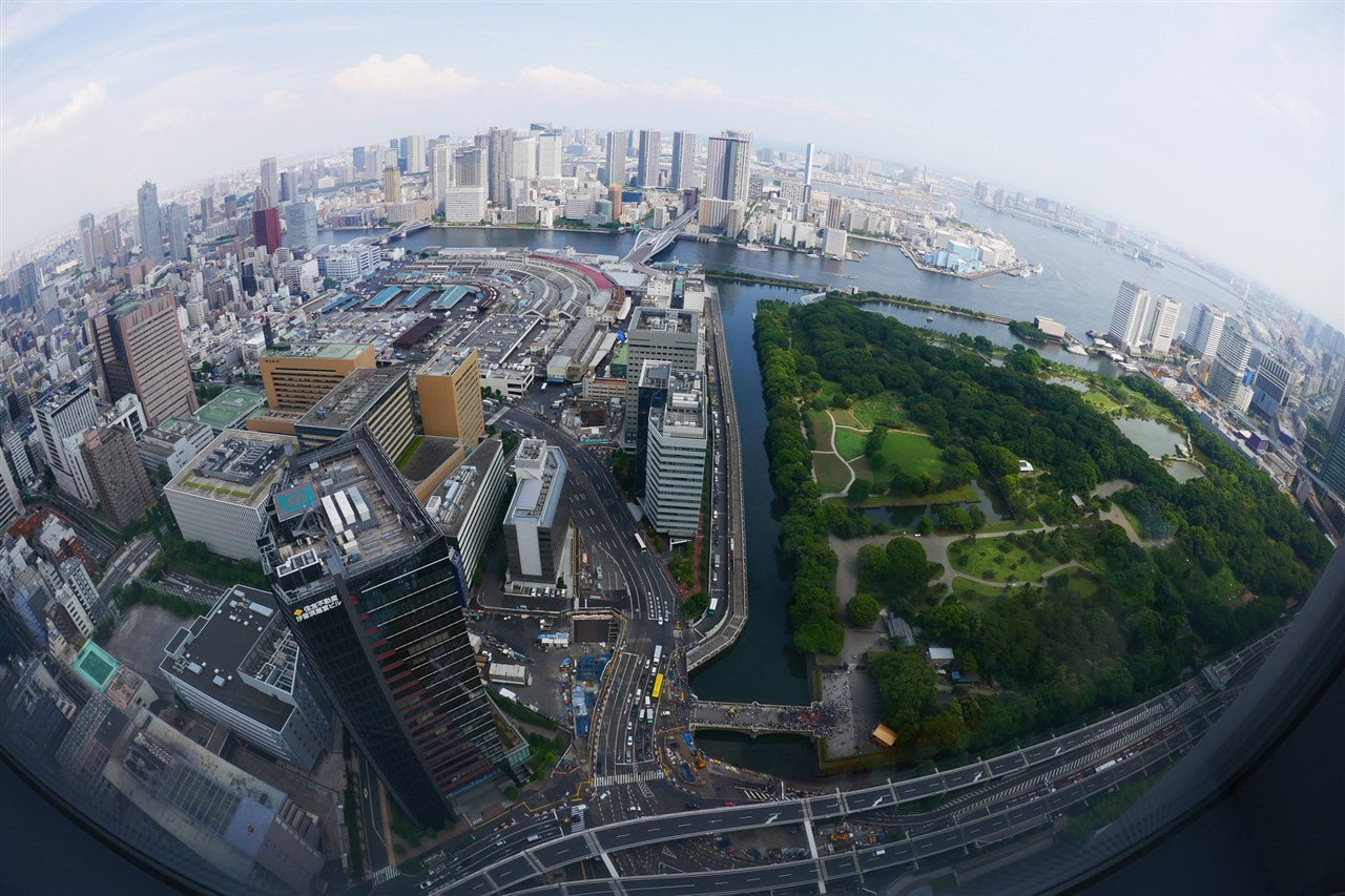 At the end of Tsukiji, distant view of carrying of miniature shrines